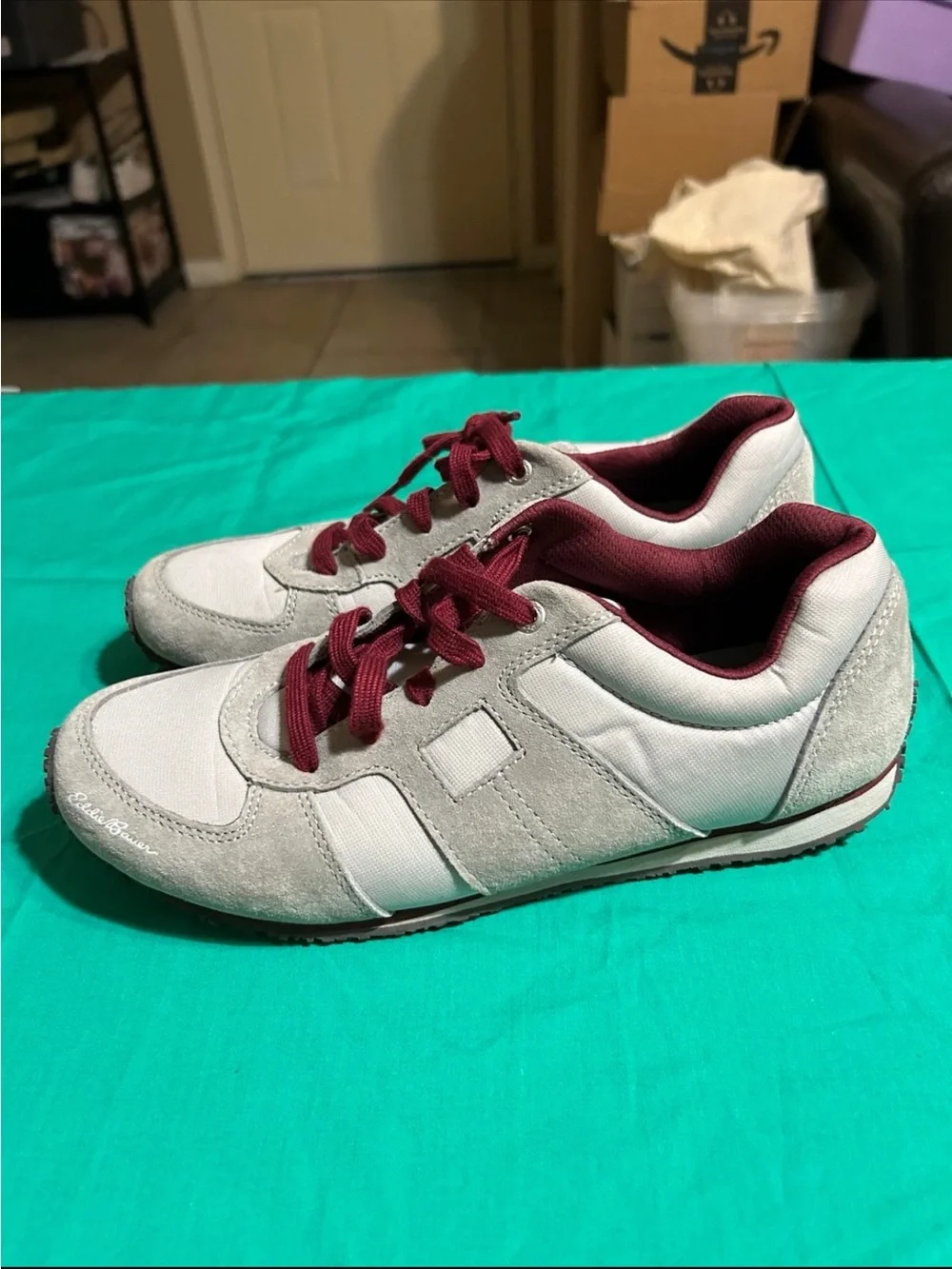 Eddie Bauer Gray and Burgundy Men's  Sneakers